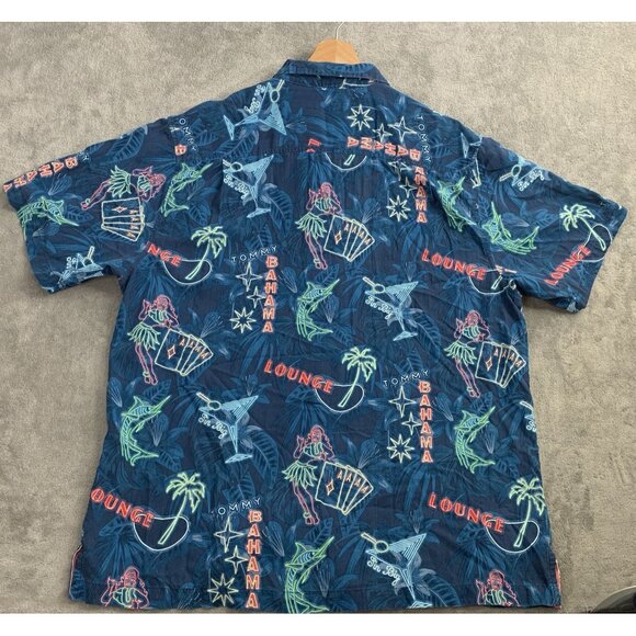 Tommy Bahama Shirt Mens XL This Is How I Roll Camp Silk Poker Hula Loop Collar - Picture 8 of 9